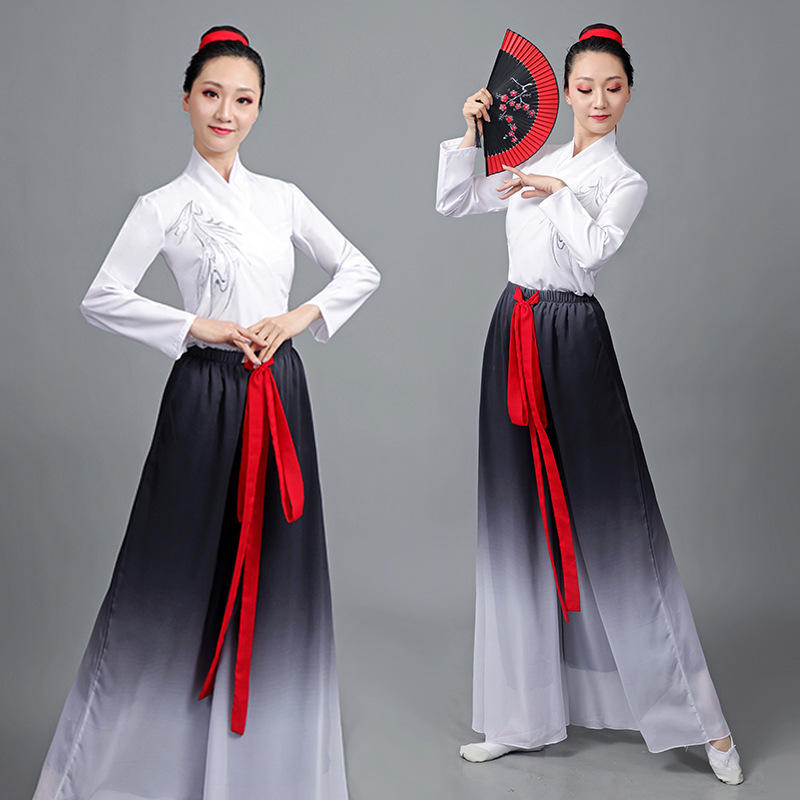 汉虞葵夏辉同款万疆舞蹈服装风古典舞练功服女飘逸扇子舞套装演出
