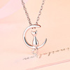 new pattern Silver Necklace wholesale Sweet Moon Kitty Necklace have cash less than that is registered in the accounts With chain Korean Edition fashion Silver Accessories