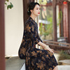 Jane Lai cheongsam Autumn and winter new pattern cheongsam daily temperament Mom outfit banquet cheongsam full dress V-neck cheongsam