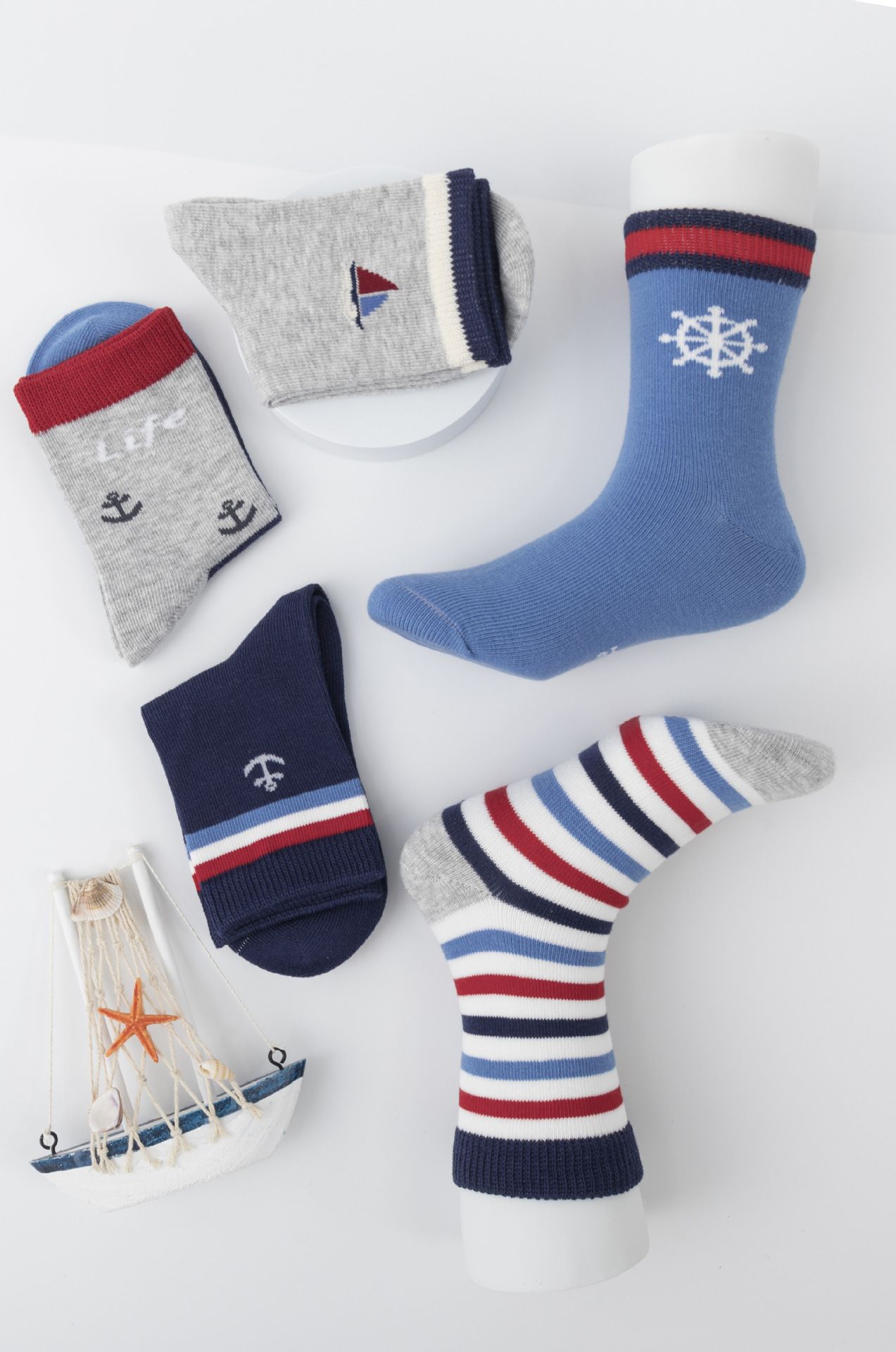 弟弟妹妹儿童袜子海军航海中筒袜大童男童男孩秋季宝宝袜秋冬批发