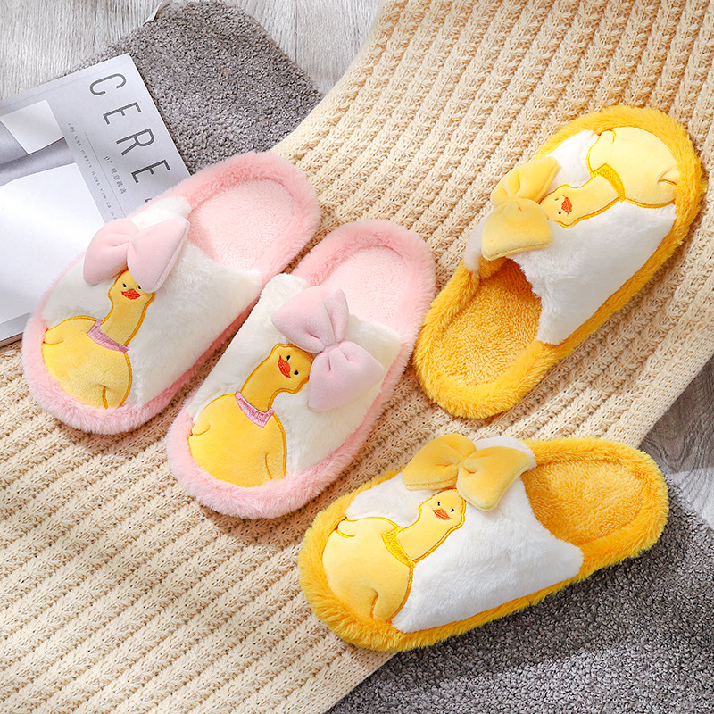 立体卡通鸭造型棉拖鞋可爱少女心家居秋冬棉拖情侣保暖拖鞋-阿里巴巴