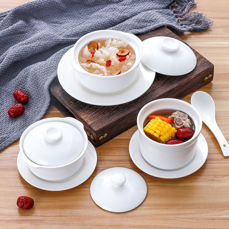 燕窝炖盅陶瓷汤盅隔水商用炖盅带盖炖罐汤碗蒸蛋盅碗
