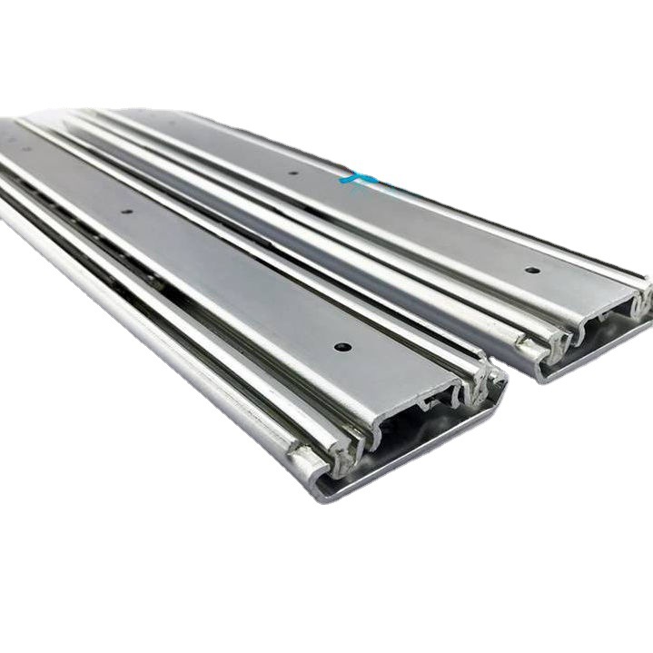 重型滑轨 76宽工业抽屉导轨 车用商超仓储 金融设备用三节滑轨