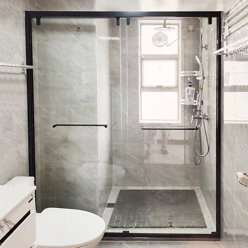 极窄淋浴房源头厂家简约隔断移门沐浴洗澡干湿分离卫生间玻璃浴屏