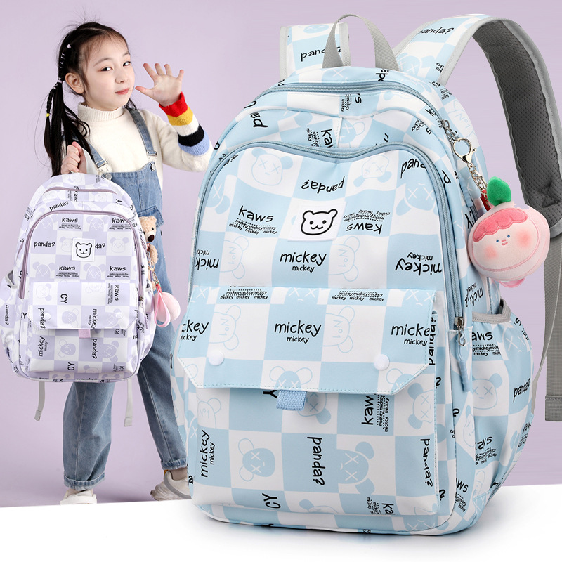 2023 New Printed Cartoon Princess Schoolbag Primary School Student Backpack for Girls Lightweight Spine-Protective Burden Alleviation Backpack