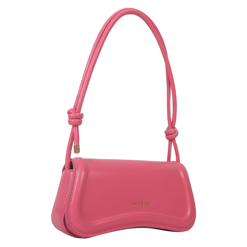 Solid Color Bag Women's 2023 New Shoulder Handbag Texture Fashion All-Match Stitching Workmanship