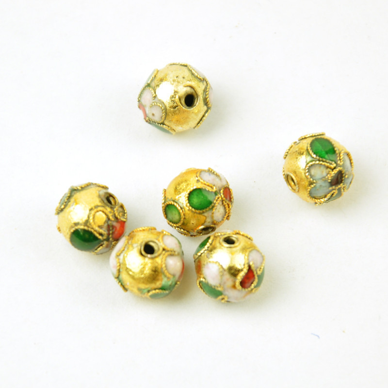 景泰蓝珠子花丝圆型手工串珠材料纯手工-阿里巴巴