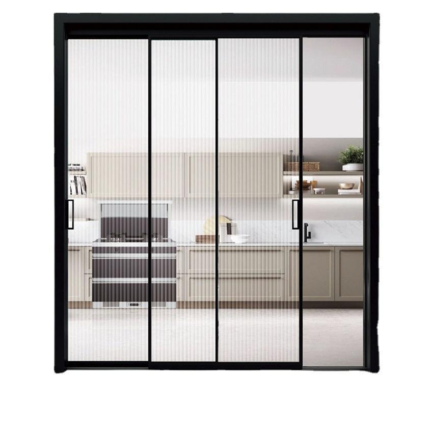 厂家供应厨房推拉门移门推拉门厨房极窄长虹玻璃门钛镁合金玻璃门