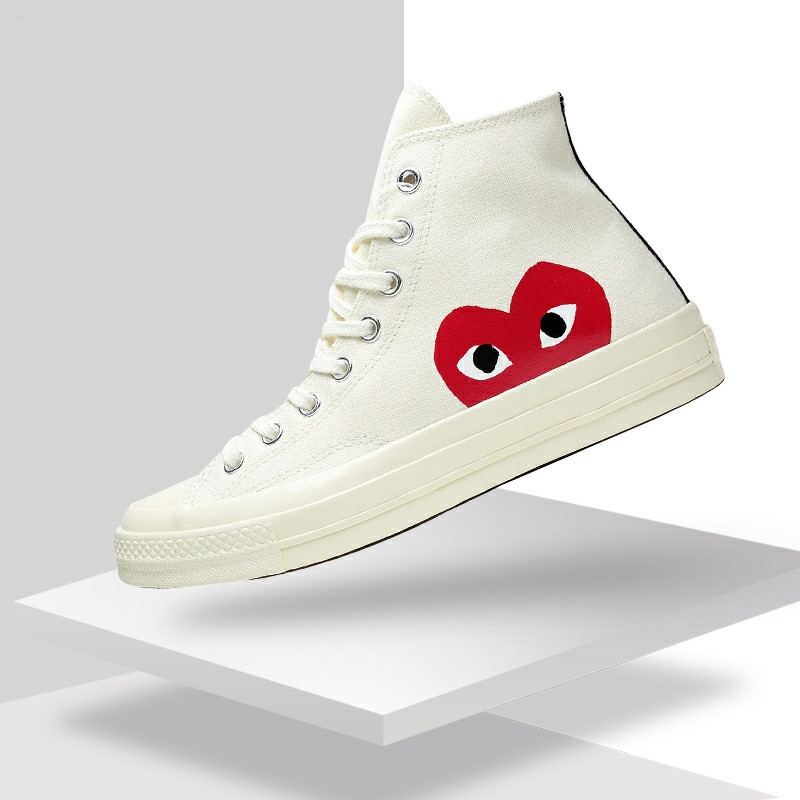 川久保玲帆布鞋男女1970s爱心联名大眼睛cdg play高低帮情侣板鞋