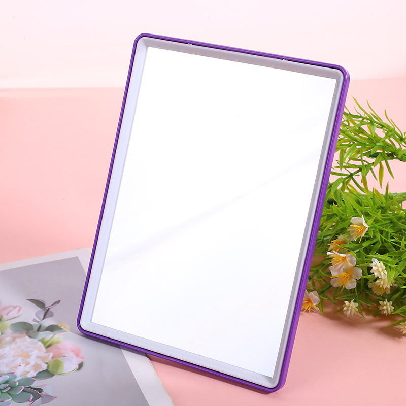 Fashion Simple Single-Sided Desktop Cosmetic Mirror Stand-up Wall-Mounted Beauty Dressing Mirror Portable Square Wall-Mounted Mirror