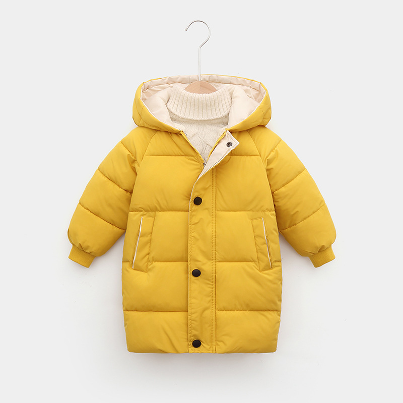 2023 New Children's down and Wadded Jacket Boys' Mid-Length Girls' Winter Clothing Korean Style Cotton-Padded Clothes Baby Thickened Clothes