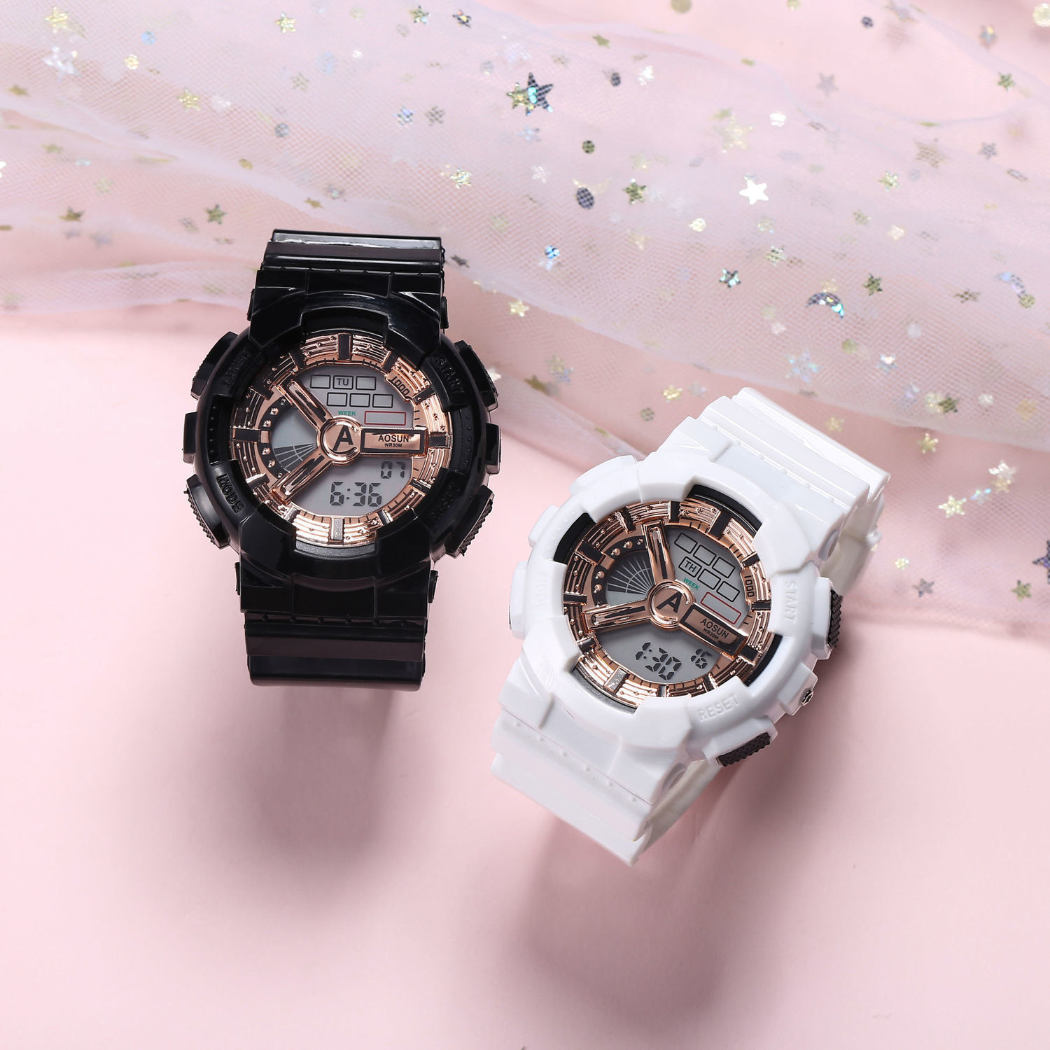 独角兽手表女ins风初高中学生党闺蜜情侣款一对防水网红电子表男