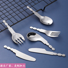 304不锈钢宝宝勺叉刀配件餐具儿童叉勺刀半成品套装短柄汤匙批发