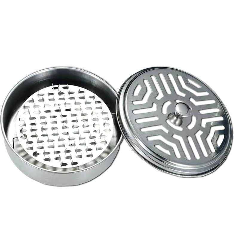Stainless Steel Mosquito Smudge Box with Lid Mosquito Coil Spike Tooth Mosquito Repellent Tray Safety Fireproof Mosquito Repellent Hob Large Mosquito Incense Holder