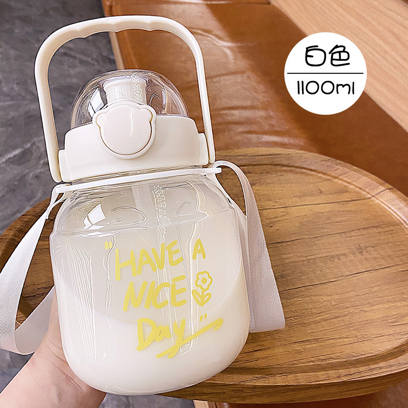 Drinking Cup Water Cup for Girls with Straw Internet Celebrity Kettle Big Belly Cup for Women 2022 New Good-looking Large Capacity