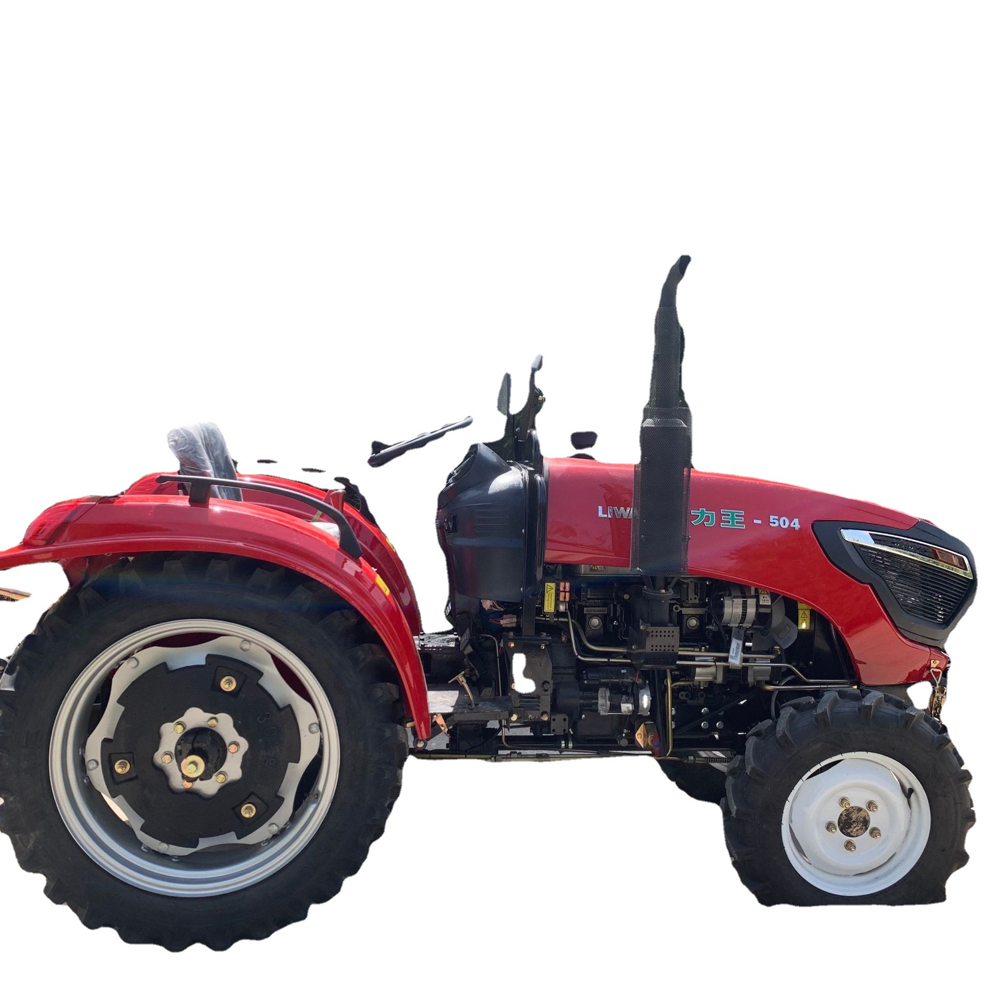 畅销款力王504全新拖拉机四驱四缸多路阀强压前后配重耕地机