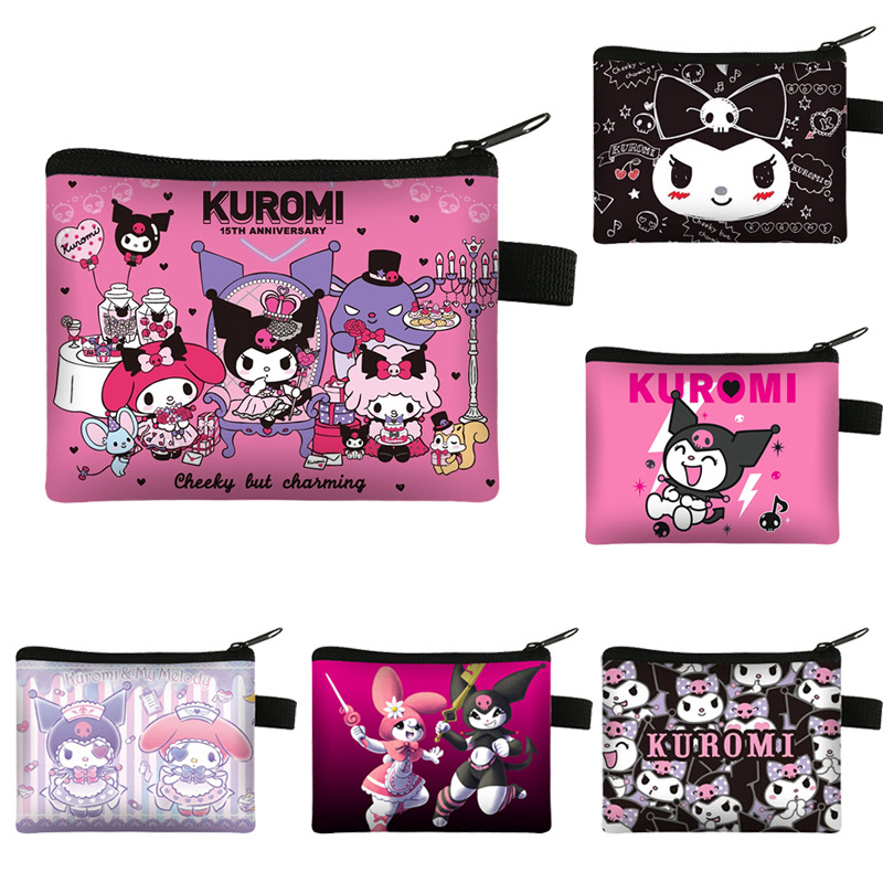 Cross-Border New Arrival Kuromi Clow M Coin Purse Cartoon Animal Wallet Children Portable Small Wallet Zipper Bag