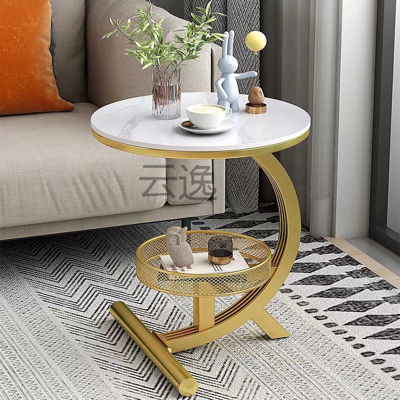 tx网红现代角几岩板边几客厅沙发边桌床边柜圆桌创意阳台迷你小桌