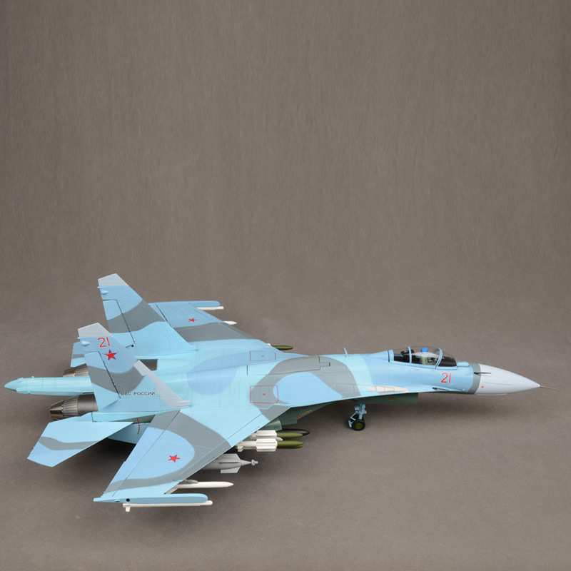 1:32仿真合金苏27重型战斗机军事模型迷彩款家居装饰送礼收藏摆件