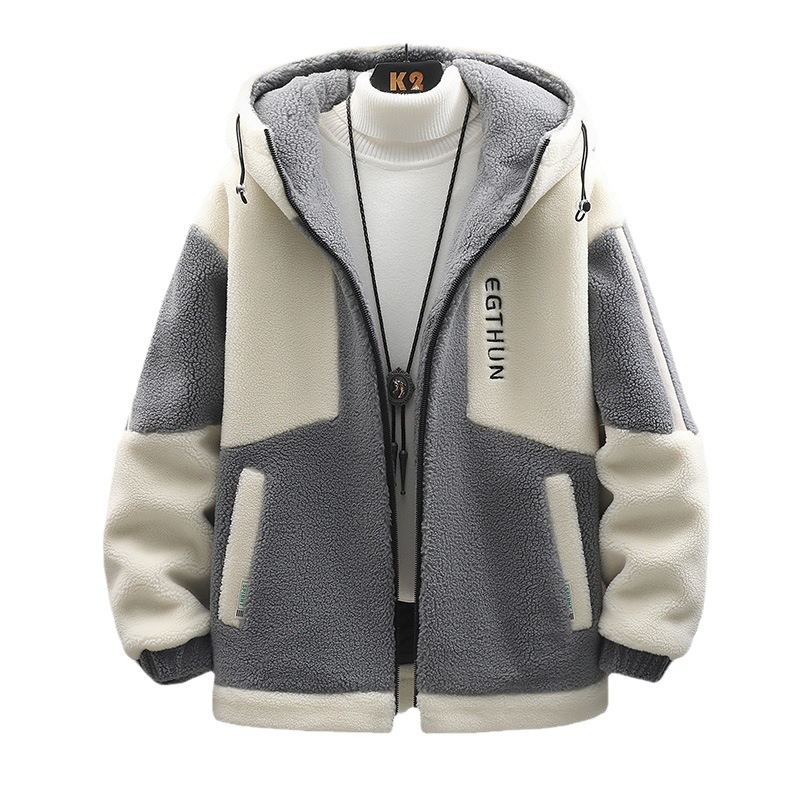 Men's Jacket 2022 New Thickened Fleece Jacket Teen Hooded Multi-Color Coat Autumn Winter Coat Delivery