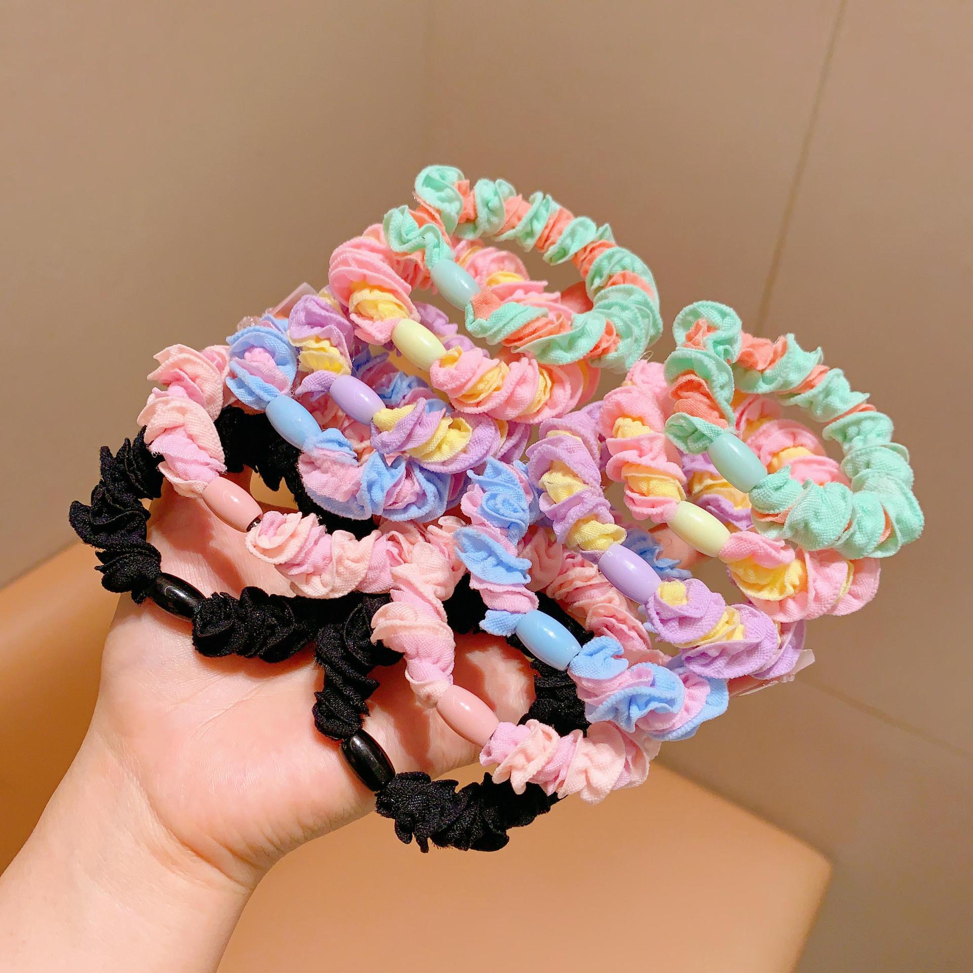 新款高弹力少女糖果色麻花扭线扎马尾橡皮筋头绳发圈发饰