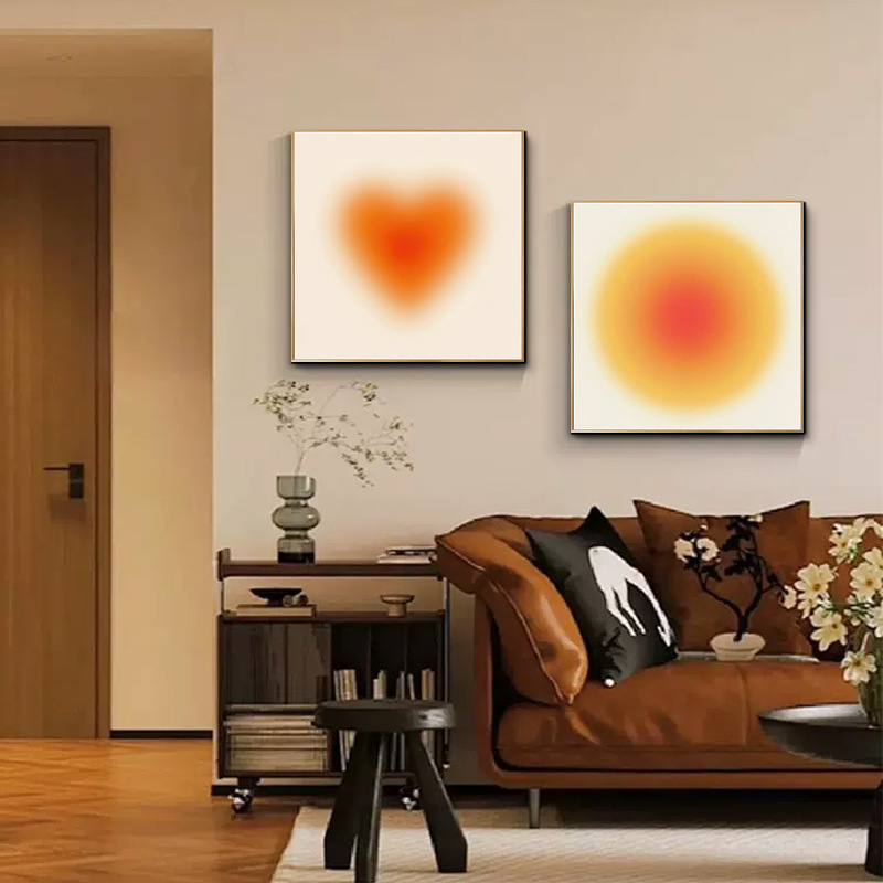 日落渐变晕染装饰画客厅卧室北欧ins风波普风抽象墙壁画现代挂画