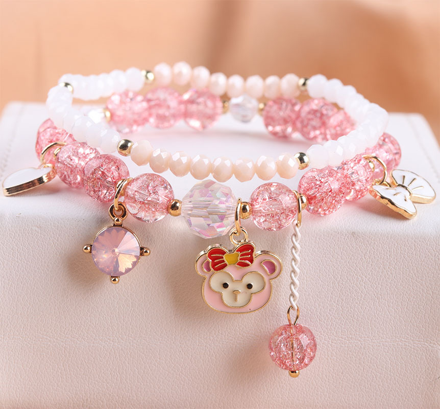 0成交5250件儿童手链女公主水晶手环闺蜜一对松紧带甜美小学生日礼物