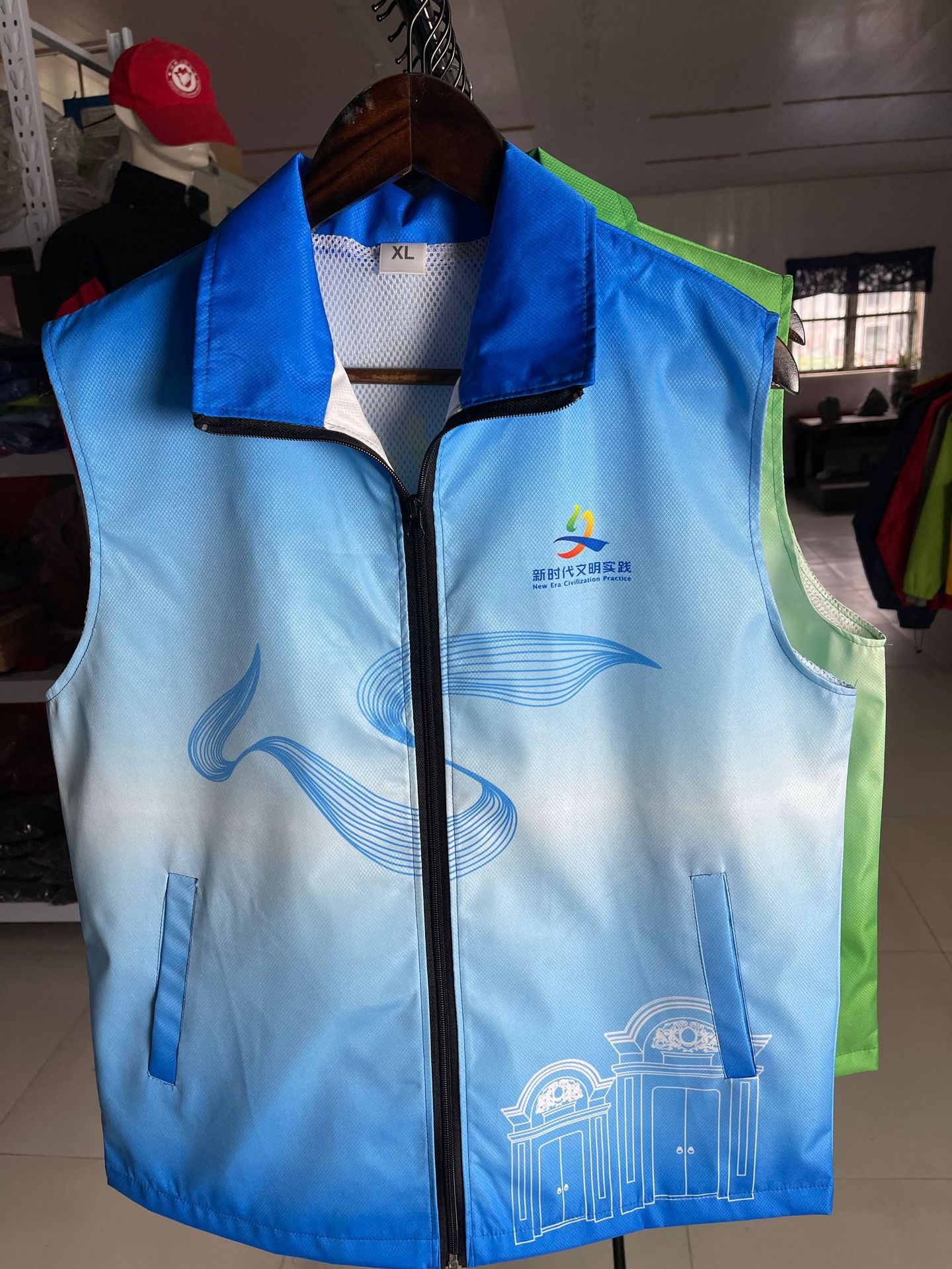 上海志愿者浙变色拼接色学院风广告衫团建马甲团队公益活动定制