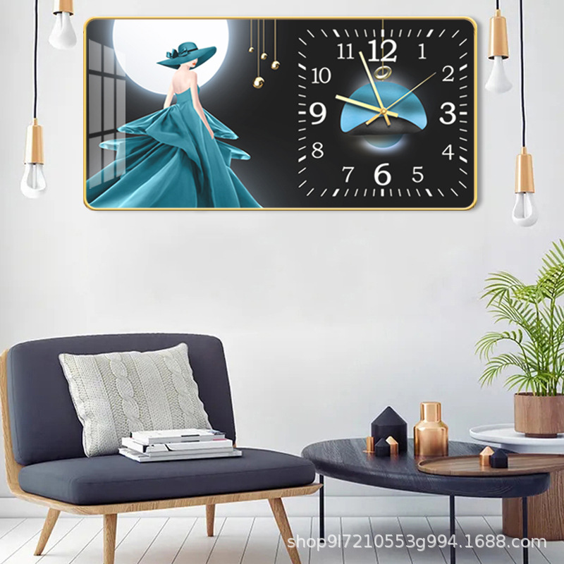 New Fashion Wall Clock Living Room Creative Dining Room Entrance Bedroom Decorative Painting Mute Internet Celebrity Clock Punch-Free