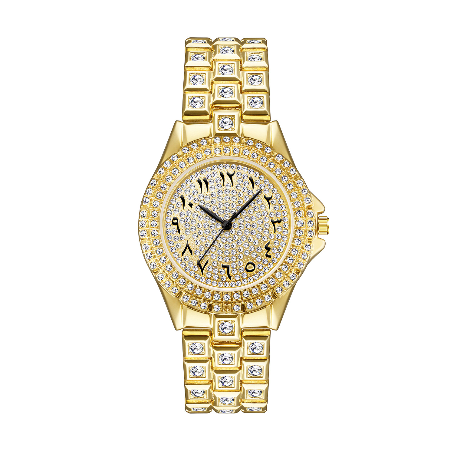 bs新款厂家海外小众轻奢奢华闪耀满钻满天星印度文刻度手表fa1701