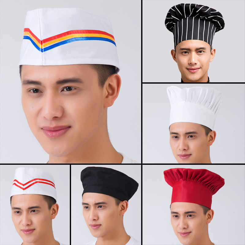 厨师帽子男餐饮工作帽女款酒店饭店后厨房防油烟棉布帽-阿里巴巴