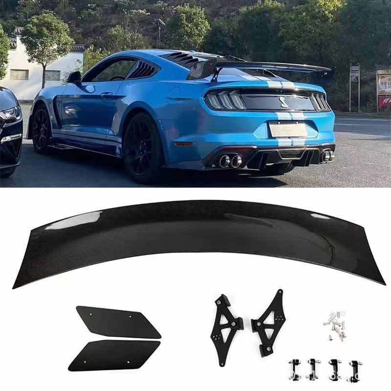 适用于15-20款福特野马改装gt500尾翼mustang定风翼碳纤维大尾翼