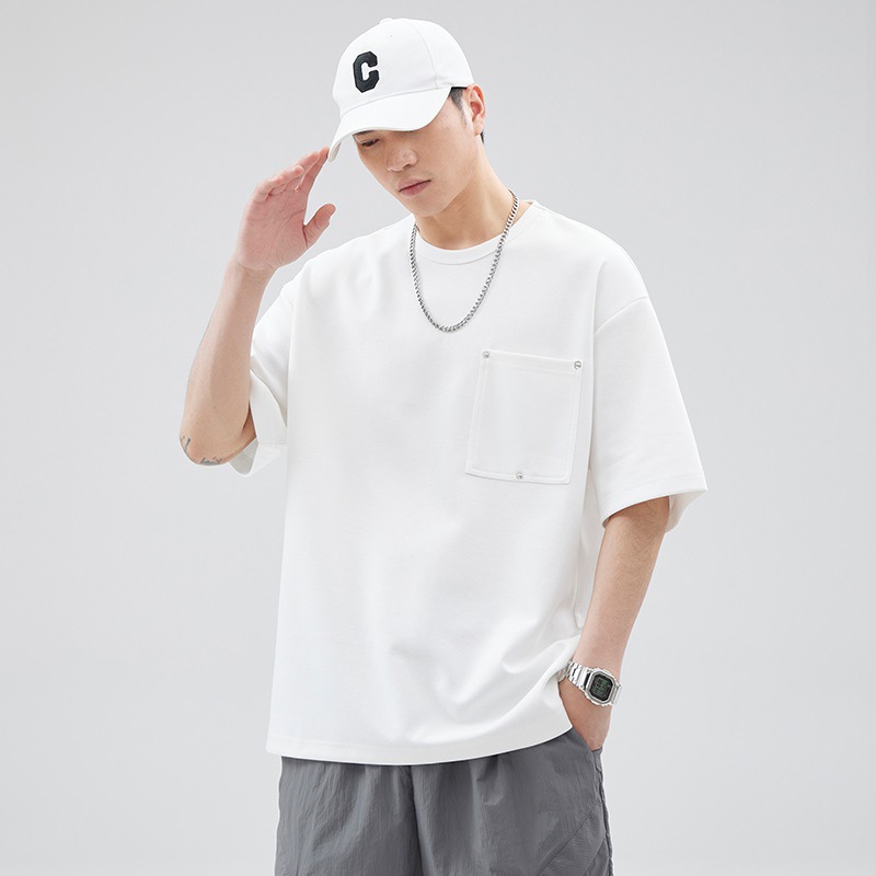 短袖t恤男生新款夏季纯棉男款潮牌体恤青少年夏天重磅半袖上衣服