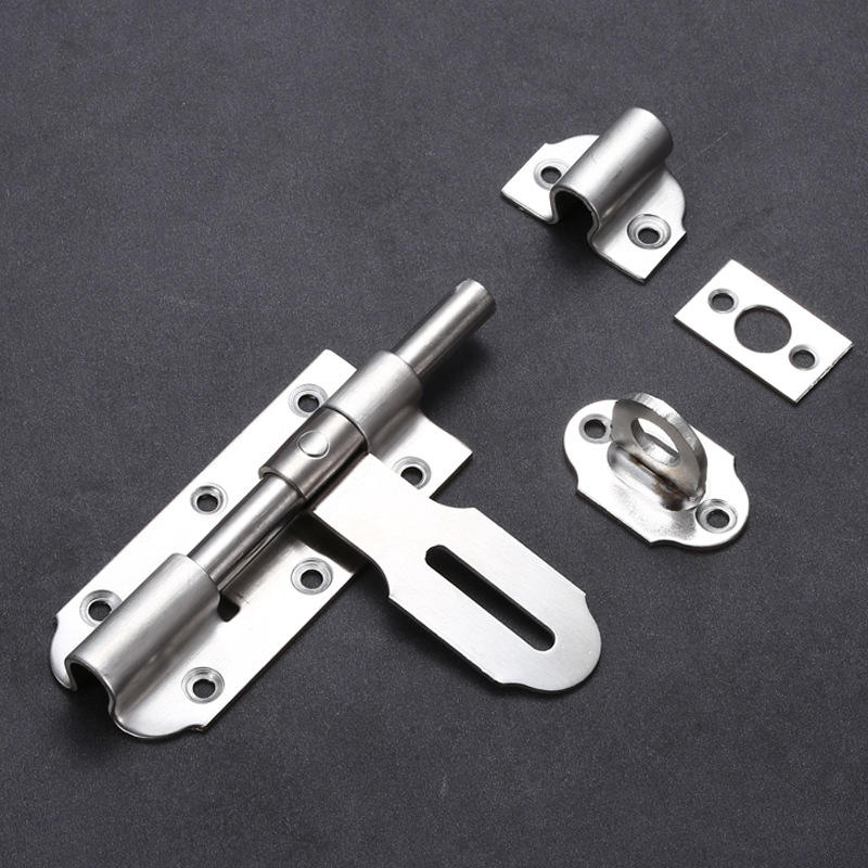 不锈钢重型插销 门栓左右双开门闩加厚插销带挂锁门扣 加粗锁扣