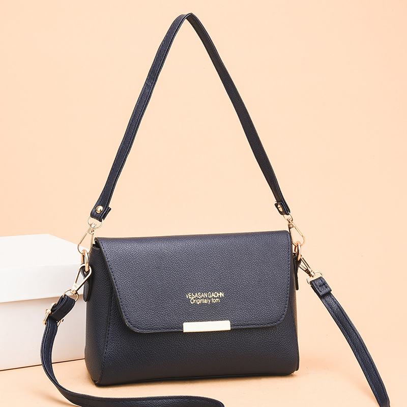 2022 New European and American Large Capacity Soft Leather Cross-Body Bag Middle-Aged and Elderly Mother Bag Casual Bag Women's Bag Shoulder Bag women bag