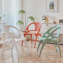 折叠椅餐椅塑料椅子珍珠白静谧灰桔色抹茶绿现代简约成年商用场所