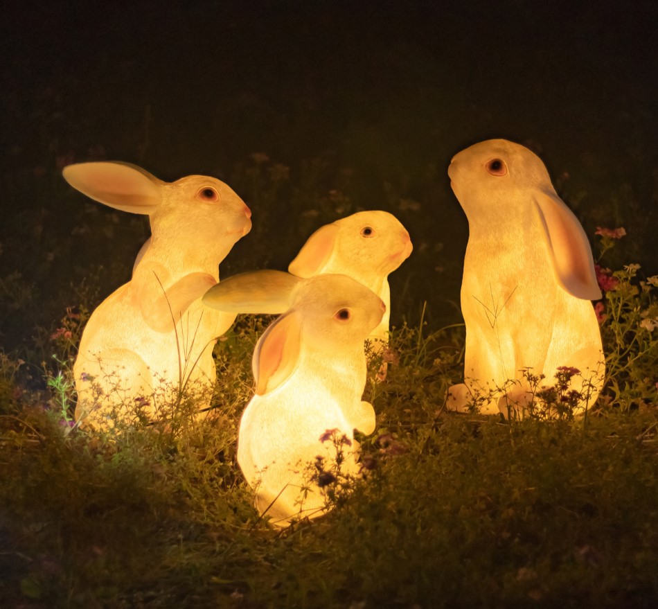 led兔子灯仿真玻璃钢公园景区园林别墅庭院景观灯动物造型草坪灯