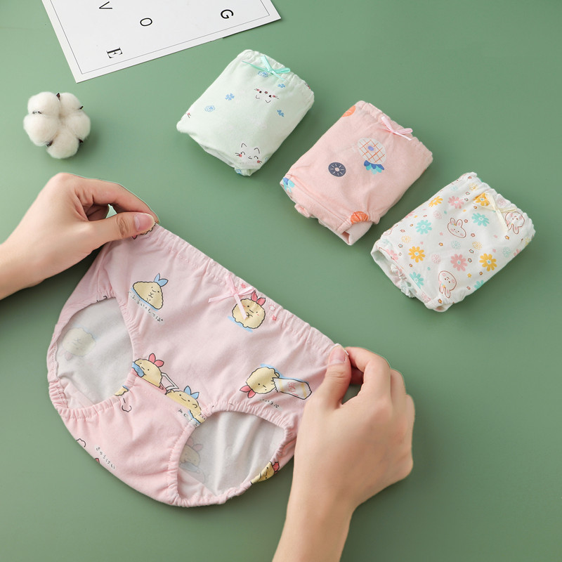 儿童内裤女童内裤三角宝宝短裤女纯婴儿棉小童女孩中大童三角内裤