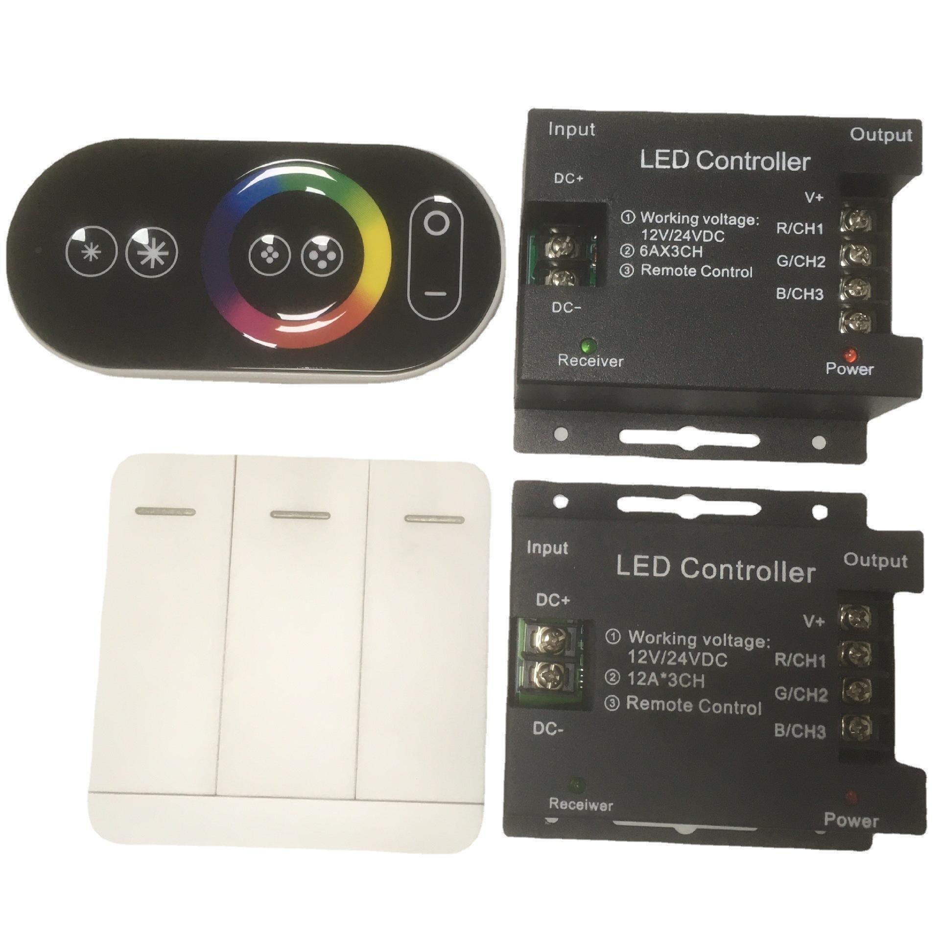 led七彩灯条rf无线6键全触摸控制器 rgb全彩灯带控制器12-24v/36a