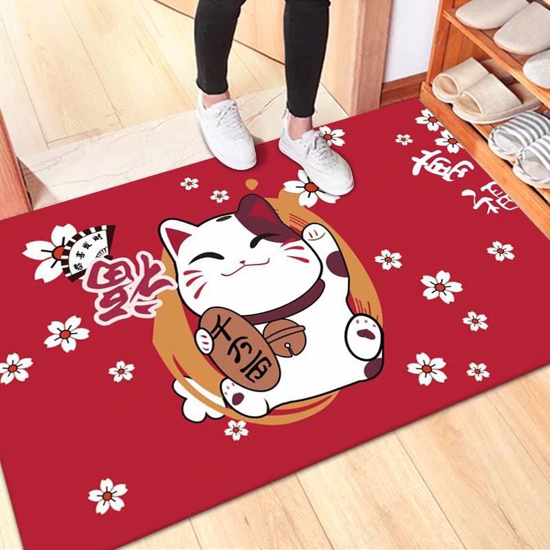 Modern Minimalist Floor Mat Crystal Velvet Foot Mat Door Mat Machine Washable Entrance Home Use Safe Trip Entry Door Carpet