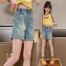 女童牛仔短裤夏季2024新款夏装童装儿童裤子薄款女大童洋气外穿潮