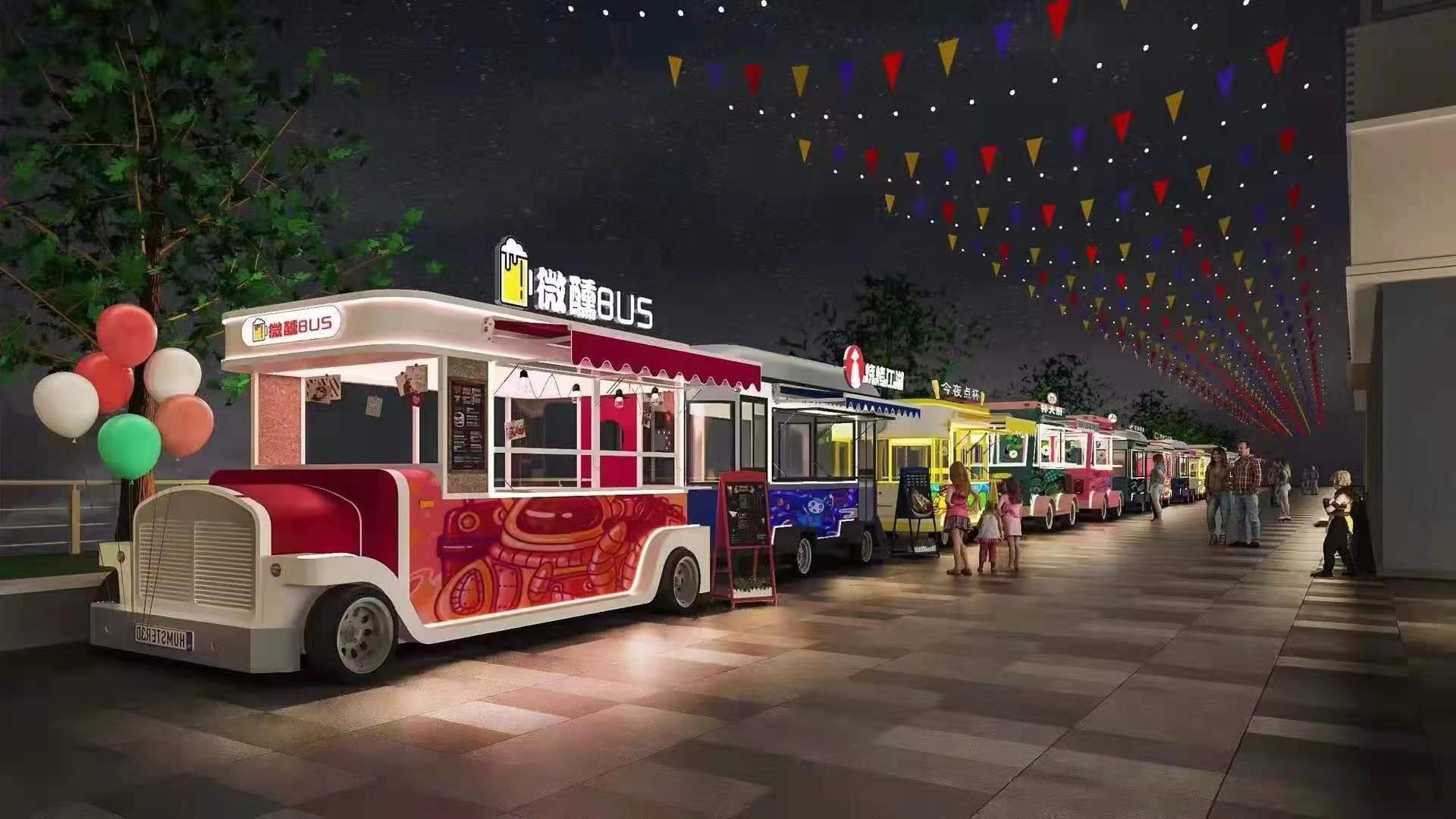 网红公园广场景区夜市移动餐车小吃摆摊流动美食餐饮多功能老爷车