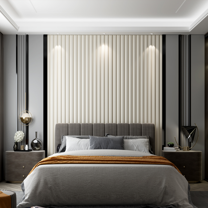 硬包床头背景墙现代简约沙发背景墙轻奢卧室新中式电视背景墙硬包