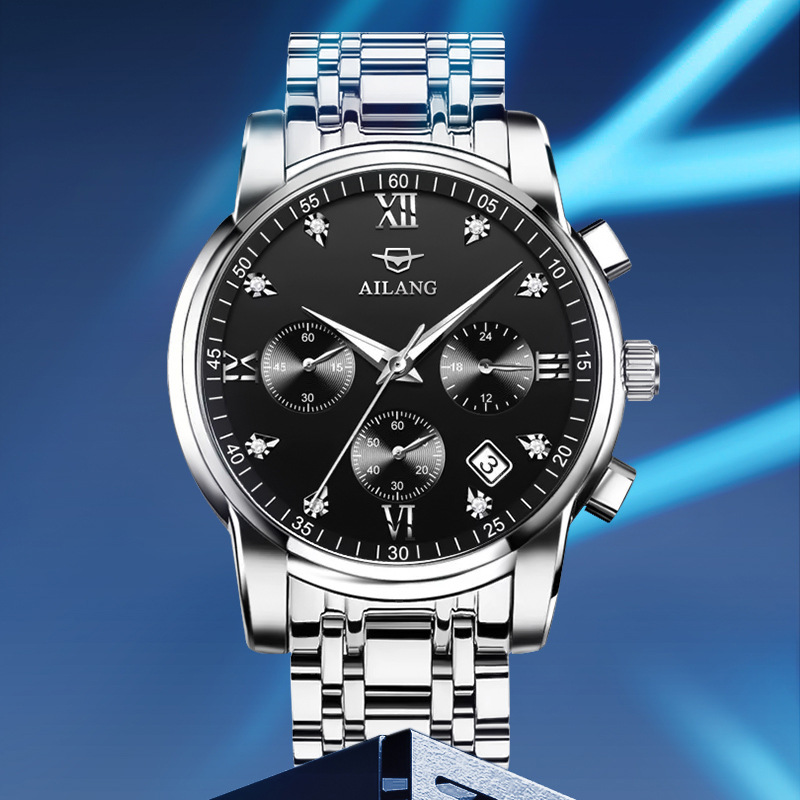 官网正品新古浪琴海外官方正品石英表男士陀飞轮手表防水夜光日历