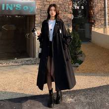 新款韩版秋冬季中长款过膝学院风衣女洋气学生休闲小个子大衣外套