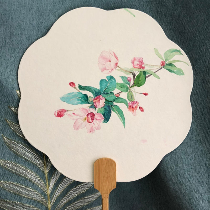 宣纸团扇加厚空白扇面diy手绘画国画水彩画毛笔书法古风扇子双面