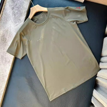 男士夏季圆领短袖T恤衫24新款孟马同款舒适透气亲肤柔软弹力刺绣