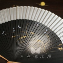 27IK清仓特 夏季6寸日用女扇竹柄真丝扇旗袍走秀扇随身折叠扇子古