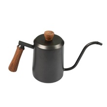 木制手柄手冲壶 不锈钢咖啡手冲壶 咖啡壶 细口云朵壶 稳定控水流