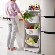 厨房间水果蔬菜收纳置物架调料品整理储物筐多层小推车收纳架代发
